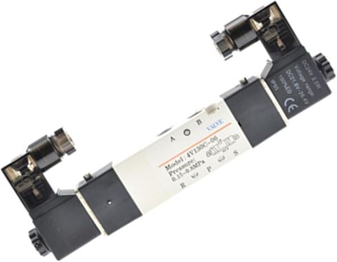 Solenoid Valve 4V100 Series (5/2,5/3 way) 4V110 4V120 4V130 220V 110V 24V 12V Terminal Type Single/Double Solenoid(4V130E-M5,DC 12V) in Saudi Arabia