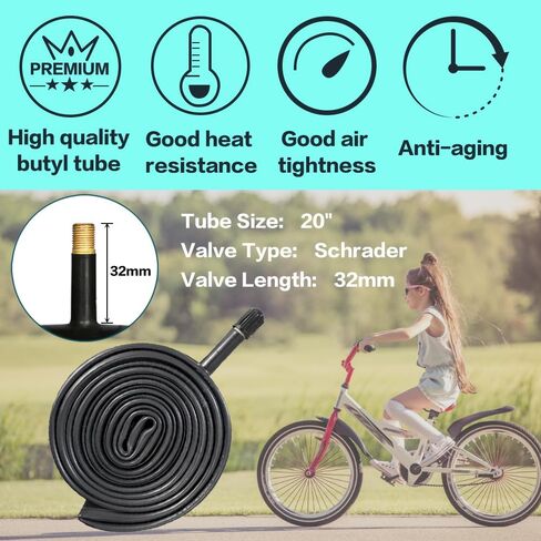 2 Pack 12 1/2 X 2 1/4(12.5x2.25) 14/16/20 x 2.125 Inch Bike Tire and Inner Tubes Set Suitable for 12.5/14/16/20 X 2.125 Folding Kids Bike Replacement Tires and Tubes Kit Fit for Most Children Bike in Saudi Arabia