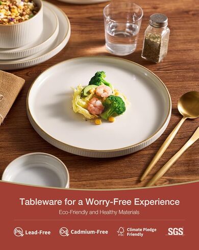 Famiware Star Stoneware Dinnerware Set, Reactive Glaze Plates & Bowls for 4 in Saudi Arabia