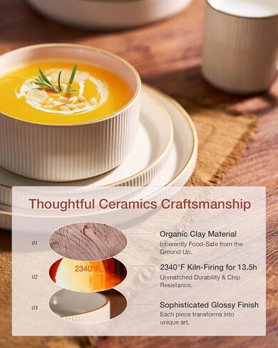 Famiware Star Stoneware Dinnerware Set, Reactive Glaze Plates & Bowls for 4 in Saudi Arabia