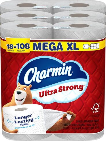 ورق تواليت قوي للغاية Charmin Ultra 4 Mega Rolls ، 220 ورقة لكل لفة in Kuwait