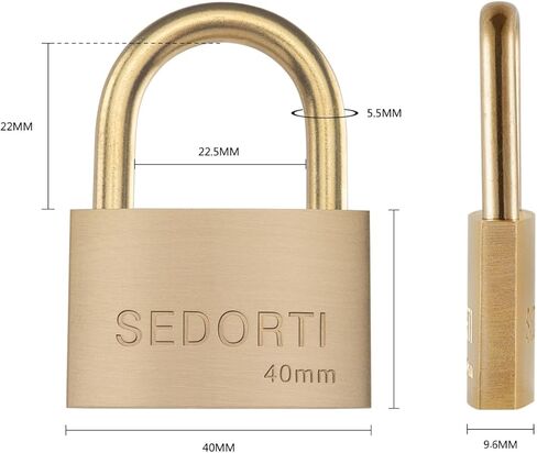 قفل SEDORTI مقاوم للطقس، قفل من النحاس الصلب مع تكبل نحاسي طويل، بعرض 1-1/2 بوصة، قفل بحري in Kuwait