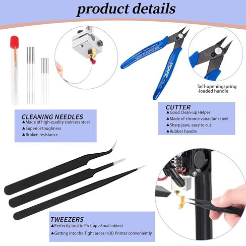 أدوات طابعة 35pcs-3d أدوات الطباعة ثلاثية الأبعاد ， إكسسوارات الطابعة ثلاثية الأبعاد لفوهة الطابعة ثلاثية الأبعاد ، وإزالة النماذج ، والرمل ، والمصنف ، مجموعة أدوات DIY الأساسية للطباعة ثلاثية الأبعاد in Kuwait
