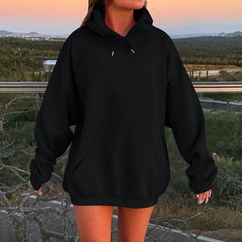 Hoodies for Women Long Sleeve Oversized Hoodies Basic Loose Womens Sweatshirts Casual Fall Winter Tops with Pockets in Saudi Arabia