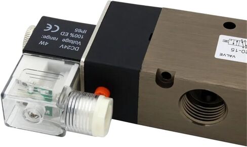 4V420-15 5 Way 2 Position Pneumatic Flow Adjust Solenoid Valve Electric Magnetic Valve DC24V DC12V AC110 AC220V with fittings(4V420-15 AC110V) in Saudi Arabia