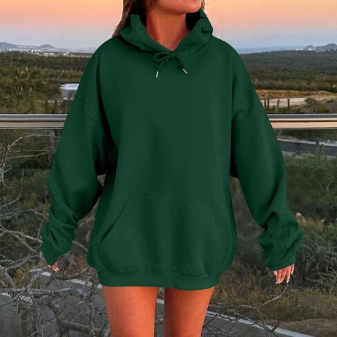 Hoodies for Women Long Sleeve Oversized Hoodies Basic Loose Womens Sweatshirts Casual Fall Winter Tops with Pockets in Saudi Arabia