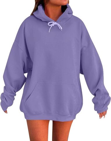 Hoodies for Women Long Sleeve Oversized Hoodies Basic Loose Womens Sweatshirts Casual Fall Winter Tops with Pockets in Saudi Arabia
