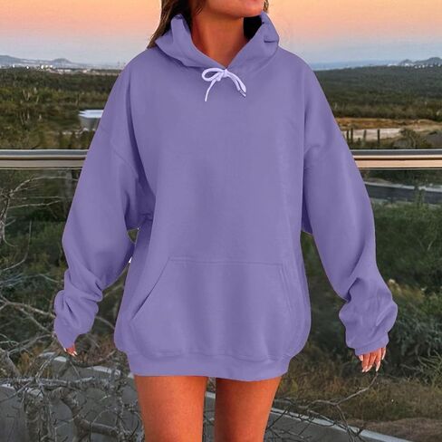 Hoodies for Women Long Sleeve Oversized Hoodies Basic Loose Womens Sweatshirts Casual Fall Winter Tops with Pockets in Saudi Arabia