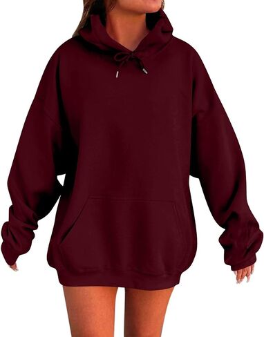 Hoodies for Women Long Sleeve Oversized Hoodies Basic Loose Womens Sweatshirts Casual Fall Winter Tops with Pockets in Saudi Arabia