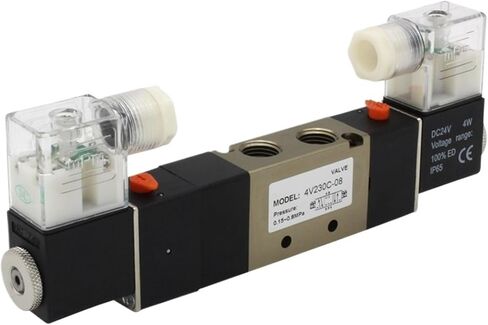 4V230C-08 4V230E-08 4V230P-08 5 WAY 3 الموضع 1/4 "صمام الملف اللولبي الهوائي Double Coil DC12V DC24V AC220V (4V230C-08 AC220V) in Saudi Arabia