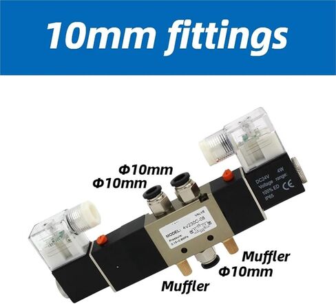 4V230C-08 4V230E-08 4V230P-08 5 WAY 3 الموضع 1/4 "صمام الملف اللولبي الهوائي Double Coil DC12V DC24V AC220V (4V230C-08 AC220V) in Saudi Arabia