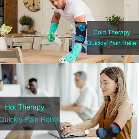 دعامة الكوع للنفق المكعب مع حزمة ثلج 4pcs للنساء والرجال ، دعامة القضاء العصب الزندي ، جبيرة قابلة للتعديل الكوع الليلي للنوم دعم تثبيت المريح لالتهاب الأوتار ، العصب الزندي ، التهاب الجراب ، الالتواء ، الإجهاد ، التهاب المفاصل (التهاب) in Saudi Arabia