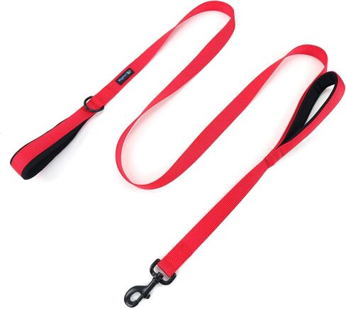 مقود Wagtime Club ناعم وسميك بمقبض مزدوج من النايلون الفاخر بطول 1.2 متر × 3/4 بوصة - مقابض مزدوجة مبطنة بالنيوبرين لتوفير أقصى درجات الراحة والتحكم - للكلاب المتوسطة والكبيرة (أزرق فاتح) in Kuwait