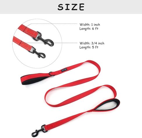 مقود Wagtime Club ناعم وسميك بمقبض مزدوج من النايلون الفاخر بطول 1.2 متر × 3/4 بوصة - مقابض مزدوجة مبطنة بالنيوبرين لتوفير أقصى درجات الراحة والتحكم - للكلاب المتوسطة والكبيرة (أزرق فاتح) in Kuwait