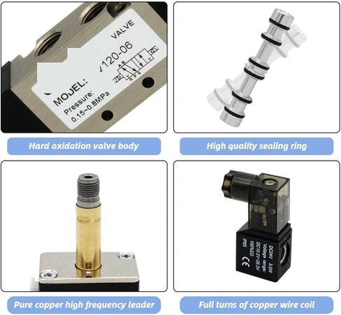 4V120-06 DC24V 12V AC220V AC110V 2 المواضع 5 طريق رباعي الملف اللولبي صمام الألومنيوم الأساسيات المحاكاة 3 4 5 6 محطات (4 محطات) in Kuwait