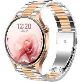 Compatible for Aeac Smart Watch Bands, 20mm, 22mm Quick Release Stainless Steel Metal Replacement Straps Compatible for Aeac 1.32 Inches Round, W208 Plus, IDW19, IDW28, GTX12 in Kuwait