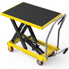 عربة الرفع الهيدروليكية Yitahome CART 550 رطلاً ، قابلة للتعديل 11.4 "إلى 42.5" في طاولة رفع مقص مزدوجة الارتفاع مع عجلات قفل للتعامل مع المواد ونقلها in Kuwait