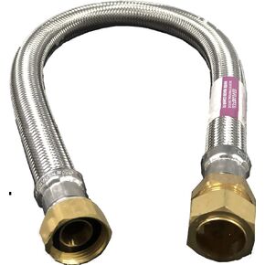 EZ-Fluid 3/4" Compression (7/8" OD) x 3/4"FIP x 12" Braided Flexible Stainless Steel Water Heater Connector Supply Line Water Hose for Female Iron Water Pipe Fitting or Copper Tubing,(1-Pack) in Saudi Arabia