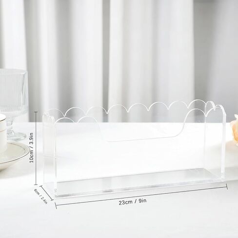 Acrylic Guest Towel Holder for Bathroom, Clear Waterproof Splashing Vertical Napkin Holder, Coaktial Paper for Decor Hotel, Restaurant, Bar, Party (Transparent, Napkin holder - Model B) in Saudi Arabia