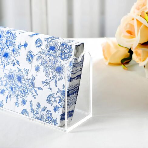 Acrylic Guest Towel Holder for Bathroom, Clear Waterproof Splashing Vertical Napkin Holder, Coaktial Paper for Decor Hotel, Restaurant, Bar, Party (Transparent, Napkin holder - Model B) in Saudi Arabia