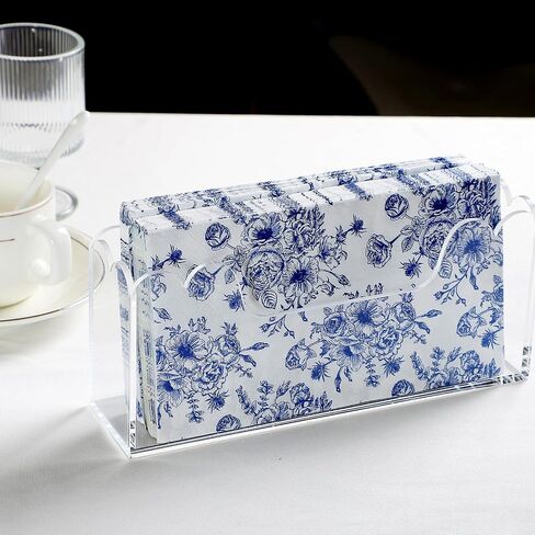 Acrylic Guest Towel Holder for Bathroom, Clear Waterproof Splashing Vertical Napkin Holder, Coaktial Paper for Decor Hotel, Restaurant, Bar, Party (Transparent, Napkin holder - Model B) in Saudi Arabia