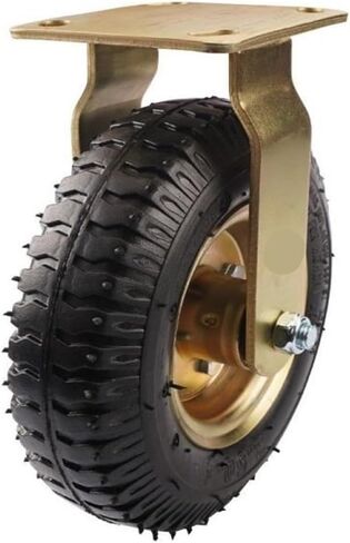 1 Piece Caster 8 inches Gold-Plated Pneumatic Wheel Rubber Hotel Luggage Trolley Aviation Universal(8-inch-A-braked) in Saudi Arabia