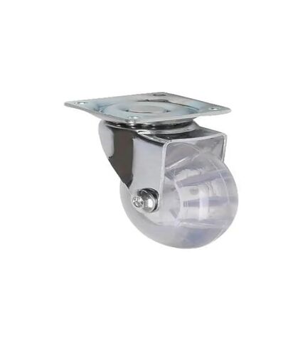 (Pack of 4) 3-inch casters PU Transparent Crystal Wheel with Brake Furniture Universal Multi-Specification Cabinet Pull(3 Inch-Flat) in Saudi Arabia
