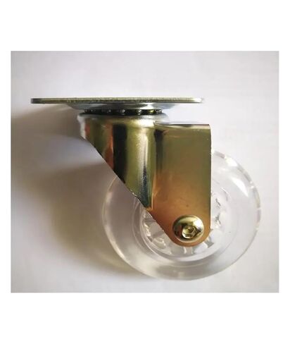(Pack of 4) 3-inch casters PU Transparent Crystal Wheel with Brake Furniture Universal Multi-Specification Cabinet Pull(3 Inch-Flat) in Saudi Arabia