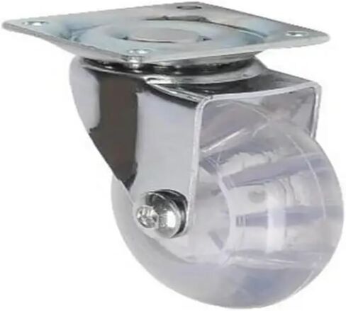 (Pack of 4) 3-inch casters PU Transparent Crystal Wheel with Brake Furniture Universal Multi-Specification Cabinet Pull(3 Inch-Flat) in Saudi Arabia