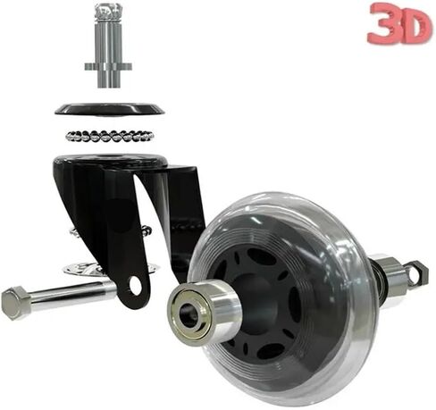 (5 Pack) 3 Inch Pu Swivel Wheel Dry Ice Office Chair Computer Scooter(Card Spring galvaniz) in Saudi Arabia