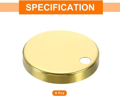 غطاء مفصلي Uxcell 4pcs مقعد المقعد ، 60 مم من الفولاذ المقاوم للصدأ مقلاة أعلى أغطية زخرفية ، وتثبيتات مفصلات مقعد المرحاض تغطي أجهزة المرحاض ، والذهب in Kuwait
