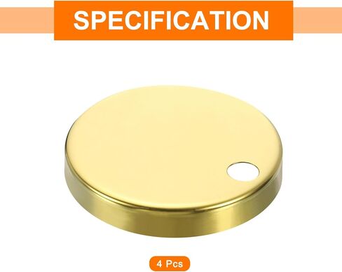 غطاء مفصلي Uxcell 4pcs مقعد المقعد ، 60 مم من الفولاذ المقاوم للصدأ مقلاة أعلى أغطية زخرفية ، وتثبيتات مفصلات مقعد المرحاض تغطي أجهزة المرحاض ، والذهب in Kuwait