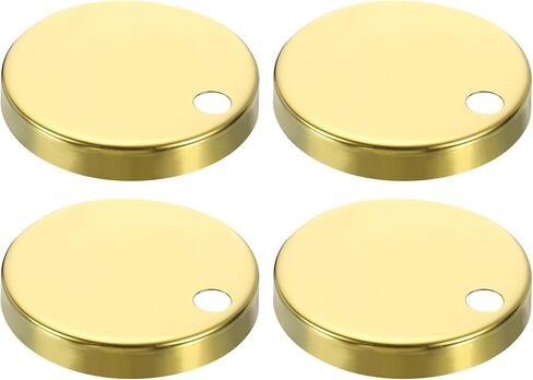غطاء مفصلي Uxcell 4pcs مقعد المقعد ، 60 مم من الفولاذ المقاوم للصدأ مقلاة أعلى أغطية زخرفية ، وتثبيتات مفصلات مقعد المرحاض تغطي أجهزة المرحاض ، والذهب in Kuwait