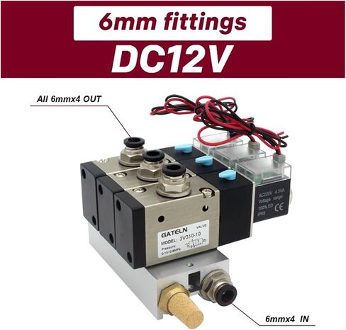 3V310-10-NC عادةً كتلة محطة لملف الملف اللولبي المغلقة مع ملحقات كاتم الصوت قاعدة DC12V DC24V AC110V AC220V 3 المنافذ (تركيبات 12 ملم AC220V) in Kuwait
