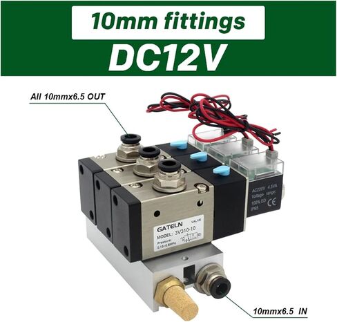 3V310-10-NC عادةً كتلة محطة لملف الملف اللولبي المغلقة مع ملحقات كاتم الصوت قاعدة DC12V DC24V AC110V AC220V 3 المنافذ (تركيبات 12 ملم AC220V) in Kuwait