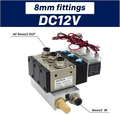 3V310-10-NC عادةً كتلة محطة لملف الملف اللولبي المغلقة مع ملحقات كاتم الصوت قاعدة DC12V DC24V AC110V AC220V 3 المنافذ (تركيبات 12 ملم AC220V) in Kuwait