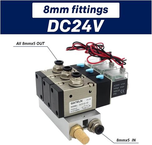 3V310-10-NC عادةً كتلة محطة لملف الملف اللولبي المغلقة مع ملحقات كاتم الصوت قاعدة DC12V DC24V AC110V AC220V 3 المنافذ (تركيبات 12 ملم AC220V) in Kuwait