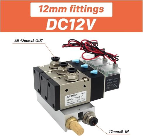 3V310-10-NC عادةً كتلة محطة لملف الملف اللولبي المغلقة مع ملحقات كاتم الصوت قاعدة DC12V DC24V AC110V AC220V 3 المنافذ (تركيبات 12 ملم AC220V) in Kuwait