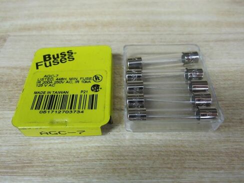 Bussmann AGC-7 AGC Series Fuse ، Fast Action ، 7 Amp ، 250V ، Tube Glass ، 1/4 "× 1-1/4" (حزمة 5) in Saudi Arabia