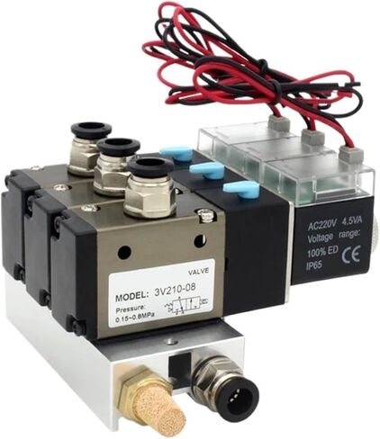 3v210-08-no عادةً ما تكون محطات صمام الملف اللولبي المفتوحة مع منافذ قاعدة كاتم الصوت DC 12V 24V AC 110V 220V 3 (4 محطات) in Kuwait