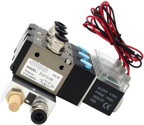 3v210-08-no عادةً ما تكون محطات صمام الملف اللولبي المفتوحة مع منافذ قاعدة كاتم الصوت DC 12V 24V AC 110V 220V 3 (4 محطات) in Kuwait