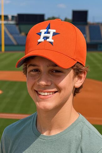 Officially Licensed Houston Youth Boys Girls Kids Baseball Hat Classic MVP Adjustable Team Logo Structured Orange Cap in Saudi Arabia