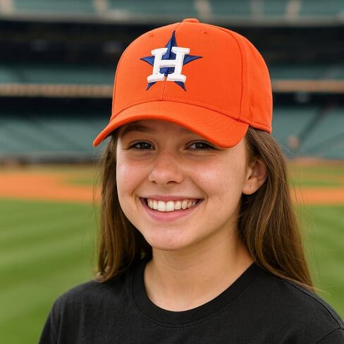 Officially Licensed Houston Youth Boys Girls Kids Baseball Hat Classic MVP Adjustable Team Logo Structured Orange Cap in Saudi Arabia
