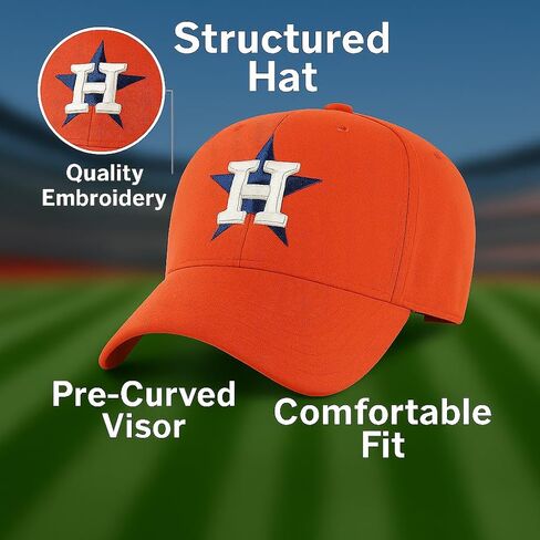 Officially Licensed Houston Youth Boys Girls Kids Baseball Hat Classic MVP Adjustable Team Logo Structured Orange Cap in Saudi Arabia