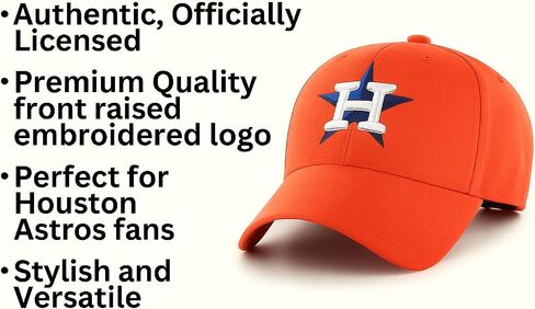 Officially Licensed Houston Youth Boys Girls Kids Baseball Hat Classic MVP Adjustable Team Logo Structured Orange Cap in Saudi Arabia