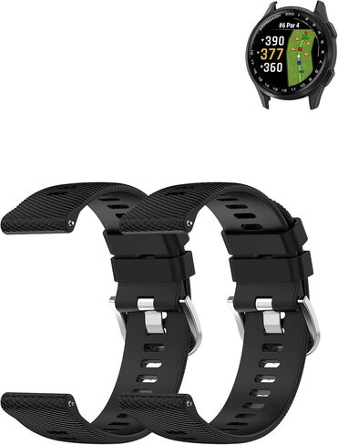 2 pack for Garmin Approach S44/Approach S50 Golf GPS Smartwatch Band, 20mm Quick Release Silicone Sport Strap Replacement Watchband for Garmin Approach S50 & S44 Wristbands Accessories-Black in Saudi Arabia