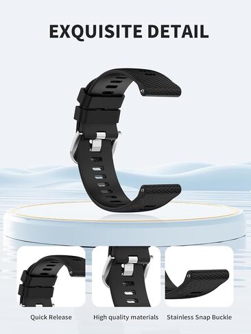 2 pack for Garmin Approach S44/Approach S50 Golf GPS Smartwatch Band, 20mm Quick Release Silicone Sport Strap Replacement Watchband for Garmin Approach S50 & S44 Wristbands Accessories-Black in Saudi Arabia