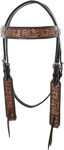 Hilason Western Horse Headstall Twhall مجموعة الأزهار الجلدية الأمريكية | تكا للخيول in Kuwait