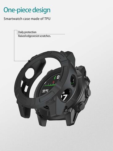 2pack Case for Garmin Descent G2,NOUKAJU Smartwatch Cover TPU Material,Easy to Install,Drop-Proof,Soft,Protective Cover for Garmin Descent G2(Black+Black) in Saudi Arabia