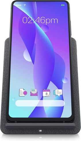 Dell Dual Charge Dock HD22Q - Fabric Wrapped Charging Stand, Type-C Connector, Qi Enabled Charging, Wake-on-Dock, Smartphone Rest, Power Button LED - Magnetite in Saudi Arabia